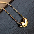 Stainless Steel Heart Shape Necklace |  Love Heart Pendant Necklace | Girls & Women Fashion - Golden